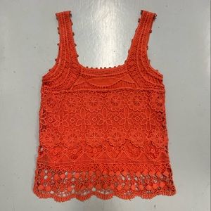 Orange crochet tank top
